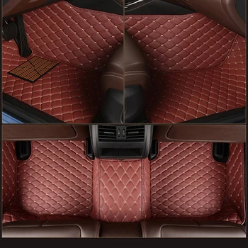 Kožené Custom 5 Sedadlo Auta Podlahové Rohože pre bmw Série 5 E39 E60 F10 G30 F90 Gran Turismo F07 5 E39 Touring, E61 F11 G31 koberec