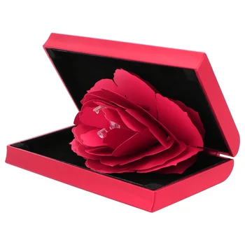Darčeková krabička Na Šperky Prstene Zobrazenie Políčka Skladacia Rose Krúžok Box Šperky Kreatívny Darček 1pcs Pre Ženy, Valentína, Svadbu