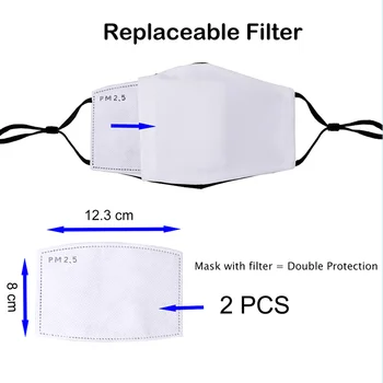 Prispôsobiteľné Masky s filtrom PM2.5 filtre, Masky bavlna pleťové Masky s 2 Filtre pre Dospelých