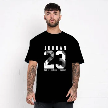 Jordánsko 23 pánske T-shirt 2020 Letné T-shirt pánske Bežné T-shirt Bavlny O-Krku Anime Zábavné Top Krátky Rukáv Hip Hop T-shirt XL