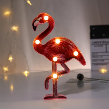 Novinka Flamingo Vianočné dekoratívne Led svetlá Modelovanie String Dekorácie na Stenu Visí Tvorivé 3d Blue Stolové Lampy