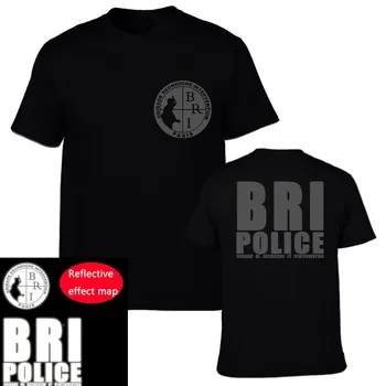 Francúzsko Špeciálnych Elitných Policajných Síl T-shirt Jednotky GIGN Raid BRI Tričko Tričko Mužov Bavlna Krátky Rukáv Reflexná Dizajn Tees Top