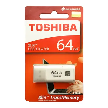 TOSHIBA U301 USB3.0 Flash Disk 128 GB 64 GB 32 GB Pero Jednotky kl ' úč Nepremokavé Plastové Biele U Diskov Memoria Cel USB Stick Darček