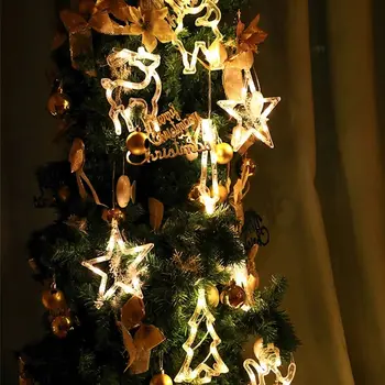 LED Vianočný Zvonček Snehuliak Star Rozprávkových Svetiel Dovolenku Okno Domáce Dekorácie Bulík String Svetlá Izba, Spálňa Party Dekor Lampy