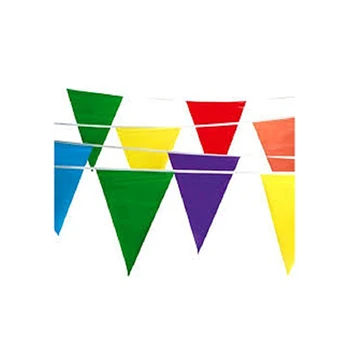 100ks Trojuholník Vlajky Strany Bunting Bannery pre Dekorácie (Multicolor)