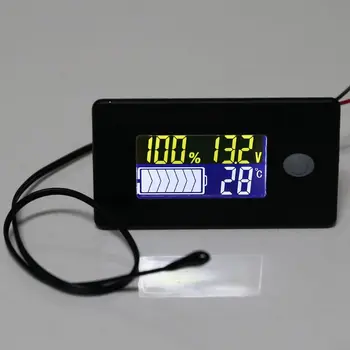 10V DC~100V Li-ion Lifepo4 Olovené Batérie Kapacity Ukazovateľ Digitálny Voltmeter Tester Teplota Monitor 12V 24V 36V 48V 96V