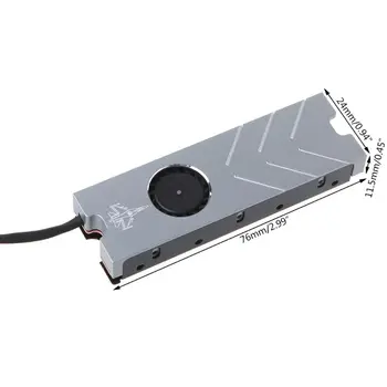 NVME NGFF M. 2 2280 Chladič SSD Radiátor Silikónové Tepelnej Pad s 12V 4Pin Ventilátor PXPA