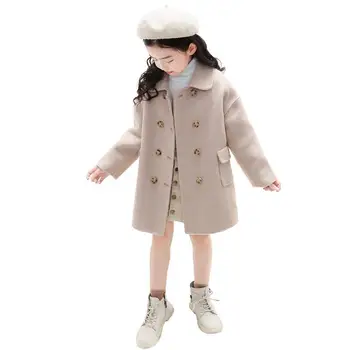 Dievčatá obojstranné vlnené kabát 2020 nové zimné detské vlnené kabát vlnené kabát high-end detské oblečenie dievčatá