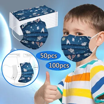 Mondkapjes Deti Deťom Masku, Jednorazové Masku na Tvár Masku na Tvár antivirus Umývateľný 3ply 50pcs/100ks Mascarillas Higienicas