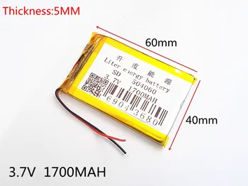 3.7 V,1700mAH,504060 PLIB; polymer lithium ion / Li-ion batéria pre GPS,mp3,mp4,mp5,dvd,model hračka mobile bluetoo