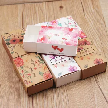 Zásuvky Box Malé Papierové Krabice Vianočné Svadobný Dar Box Sladké Hnedá Balenie Krabica 10 ks