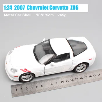 1/24 Stupnice Mini Chevrolet bol interiér Z06 Raja kupé športové autá 2007 diecast vozidiel & modely miniaturas hračky pre zberateľov