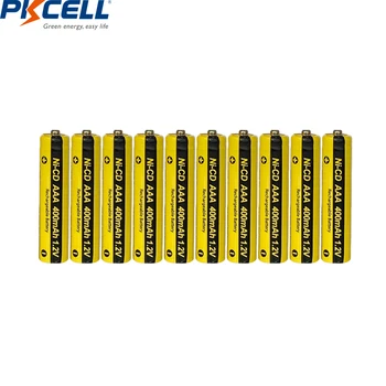 10PC PKCELL 1.2 V, NI-CD AAA Nabíjateľné Batérie 400mAh Napájaný pomocou Tlačidla Hore Slnečné svetlo hračky batérie