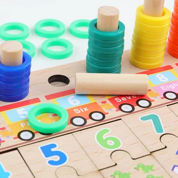 Detské Drevené Hračky Montessori Počítanie Digitálne Poznanie Zápas Obrazová Skladačka Vzdelávacie Hračky Drevené Puzzle Hra, Hračky Pre Deti,