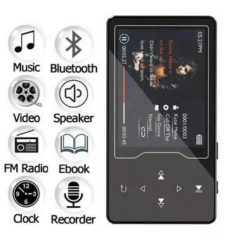 MP3 Prehrávač Bluetooth4.2 s Reproduktora 16GB 2,4-Palcový HD Veľký Farebný Displej HIFI Lossless Zvuk Hudobný Prehrávač, Podpora SD až do 128 GB