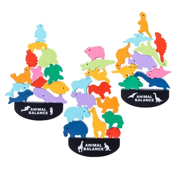 Duševné Puzzle Dreva Kombinácia Drevené Hračky, Kreslené Zvierat Skladaný Vyvážené Stavebné Bloky, Hračky pre Deti,