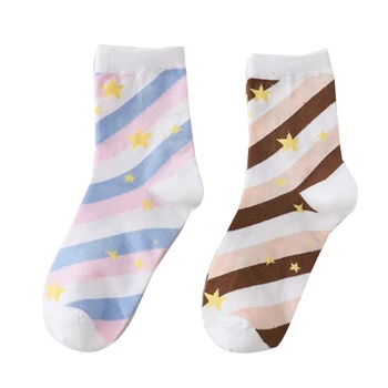 Japonský Lolita Hviezdna Obloha Farebné Pruhované Star Bavlnené Ponožky Roztomilé Dievčatá Študent v trubice Ponožky, Doplnky, Krátke Ponožky Škole štýl