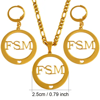 FSM mikronézske Federatívne Náhrdelník Prívesok Náušnice Šperky Sady pre Ženy Nehrdzavejúcej Ocele Base Šperkov, Darčeky #J0247
