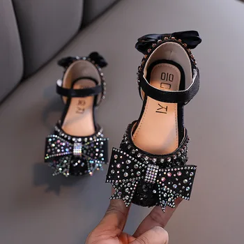 2020New dievčatá tanečné predstavenie topánky Drahokamu Crystal obuv sandal deti Princezná Topánky pre svadobné party ružová, strieborná, čierna