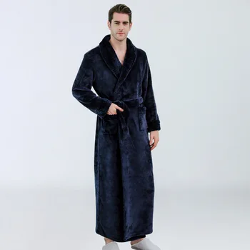 Muži Zimné Flanelové Župan Mužov Nightgown Župan Kimono Domáce oblečenie s Dlhým Rukávom Šaty, Kabát