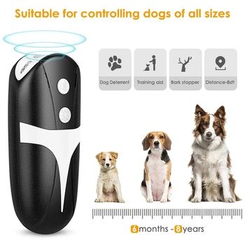 Ručné Psa Odpudzujúce, LED Ultrazvukový Infračervený Psa Odstrašujúci 2 v 1 Psa Správanie vzdelávacie Zariadenia