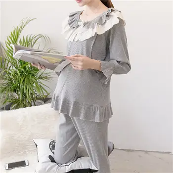 Ošetrovateľstvo Materskej Odev Pyžamo Materskej Dojčenie Odev Nightdress Oblečenie Pre Voľný Čas Bavlna Materskej Sleepwear Sady