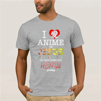 Krátke fashion T-shirt mužov Milujem Anime, Ale Ježiš je Vždy na Prvom mieste Móda Tlačené Krátky Rukáv osobnosti T-shirt