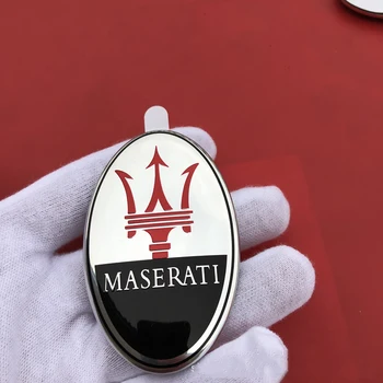 Znak pre Maserati Levante Quattroporte Ghibli Gran Turismo Cabrio GC GT Auto Predná Kapota Odznak Obtlačky Auto Samolepky Styling