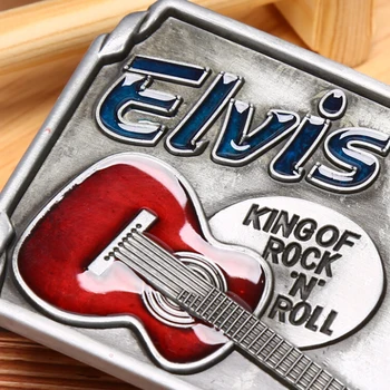 Gitary Kráľa Rock and Rollu Elvis gitarová hudba džínsy darček pracky pásu pre Mužov Pracky Pásu Vhodný Široký Pás