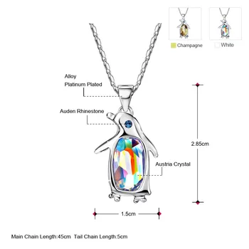 Neoglory Rakúskeho Kryštálu Penguin Chokers Maxi Dlhý Módne Náhrdelníky & Prívesky pre Ženy, Najlepší Priateľ Dar Boho Šperky 2020 T1