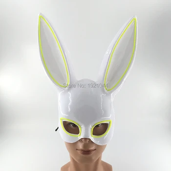 Roztomilý Králik Maska LED Masku Zajaca Maškaráda Maska EL Neónové Svietiace Halloween Party Decoratiove Maska s 3V Invertor