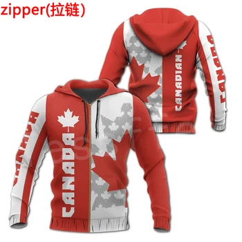 Tessffel Vlajkou Krajiny, Kanada Symbol Javorový list Farebný Pulóver Muži/Ženy Tepláková súprava zips Bunda 3Dprint Streetwear Hoodies 20