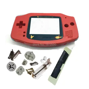 Hot Predaj Červená Farba Náhradné Bývanie Prípade NintendoGBA GameBoyAdvance Konzoly Prípade S Obmedzeným Catoon Pokmone Clony Objektívu