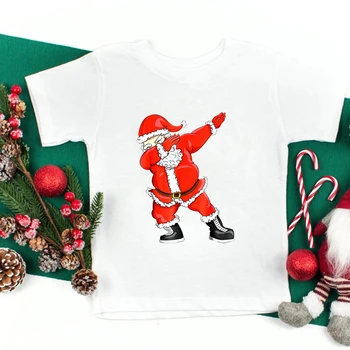 Santa Claus Tričko Pre Deti T-shirt Deti šťastné a Veselé Vianoce, Darček Zábavné Tričká Šťastný Nový Rok Krátke Rukáv Top Teen Košele