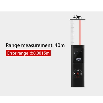 Laserový Merač Vzdialenosti 40M USB Nabíjanie IP54 Smart Digitálny Rozsah Prenosné Ručné Vzdialenosť Diaľkomer Mini Meranie Meter