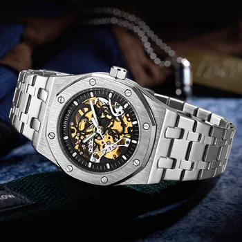 ONOLA top luxusné značky Automatické muži mechanické hodinky vodotesné vydlabaných dial hodiny módne originálne Automatické hodinky muž