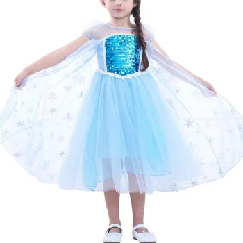 Snowflake Šaty pre Dievčatá Sneh Princezná, Kráľovná Kostým Tutu Fancy Dress Up Krátky Rukáv Tylu Roztomilé Dievčatá Šaty pre Deti Deti