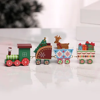 Vianočné Drevené Vlak Veselé Vianočné Ozdoby na Vianočný Dekor Pre Domáce Noel Navidad Vianočné Darčeky Šťastný Nový Rok 2021 XW33