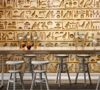Beibehang abstraktných de parede Vlastnú tapetu nástenná maľba 3D nostalgické retro klasické Egyptské hieroglyfy bar reštaurácia pozadí