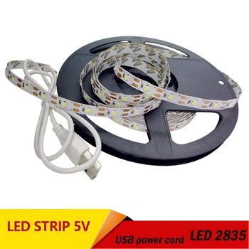 LED pás 1 m, 2 m, usb ha condotto la luce di striscia 5 v 3528 smd rgb caldo/bianco studené flessibile tv sfondo di illuminazio