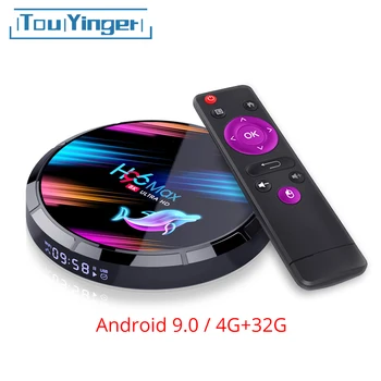 TouYinger H96 MAX X3 Android 9.0 TV Box Amlogic S905X3 4 GB 32 GB, 2.4 G 5G Wifi Bluetooth 1000M USB3.0 AV SPDIF Až 8K-Top-Box
