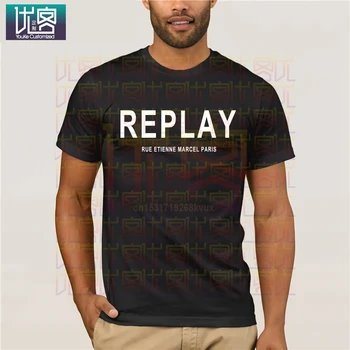 Pieseň REPLAY - RUE ETIENNE MARCEL PARÍŽ T-SHIRT Oblečenie Populárne T-Shirt Crewneck Bavlnené Tričká Topy Letné Tričká Bavlnené Tričko