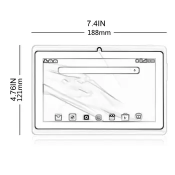 Prenosná Veľkosť Tablet 7 palcový Tablet pre Allwinner A33 Tablet PC 512MB+ 4GB pre Android 4.4 Quad Core Q88 Deti PAD