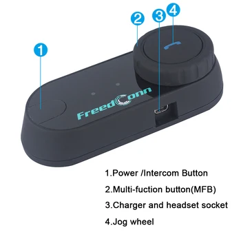 Pôvodné FreedConn TCOM-OS 100m Bluetooth, Motocyklové Prilby Intercom palubného telefónu Headset S FM Rádiom T-COM OS Intercomunicador