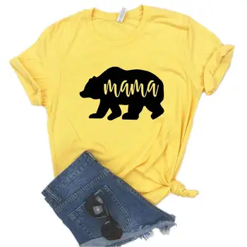Mama Medveď Ženy tričko Bavlna Lumbálna Funny t-shirt Dar Pani Yong Dievča 6 Farieb Top Tee ZY-605
