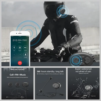 Nové DK11 Motocyklové Prilby Bluetooth Nepremokavé Headset Moto Bezdrôtové Handsfree Slúchadlá Podpora FM Rádia pre Motocykel Koni