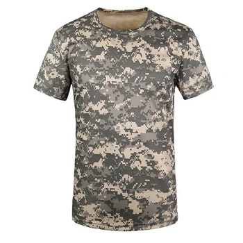 Nový Vonkajší Lov T-shirt Mužov Priedušná Armády Taktický Boj T Shirt Vojenské Suché Šport Camo Tábor Tees-ACU Zelená S
