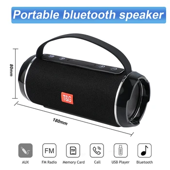 TG116C 40W Vonkajšie Prenosné HighPower Bluetooth Reproduktor Bezdrôtový Bar Zvuk Stĺpec Subwoofer Hudobné Centrum BoomBox 3D Stereo Rádio