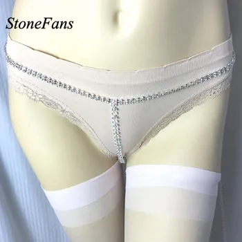 StoneFans Jednoduché Drahokamu Telo Pás Reťazca Šperky Bikini Tangá Nohavičky pre Ženy Crystal Sexy Bielizeň Telo Príslušenstvo