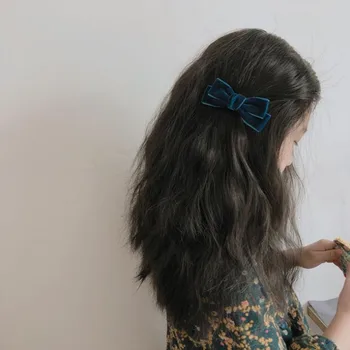 3ks NOVÉ Velvet Luk Dievčenské sponky do vlasov kórejský vysokej kvality lúk sponky do vlasov vlasové doplnky Lolita Výbava Hairclip pokrývku hlavy